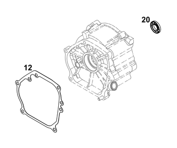 Crankcase/Sump Group Diagram and Parts List for 12G032-0010-G1 100000 - 19Z999 Briggs and Stratton Engine